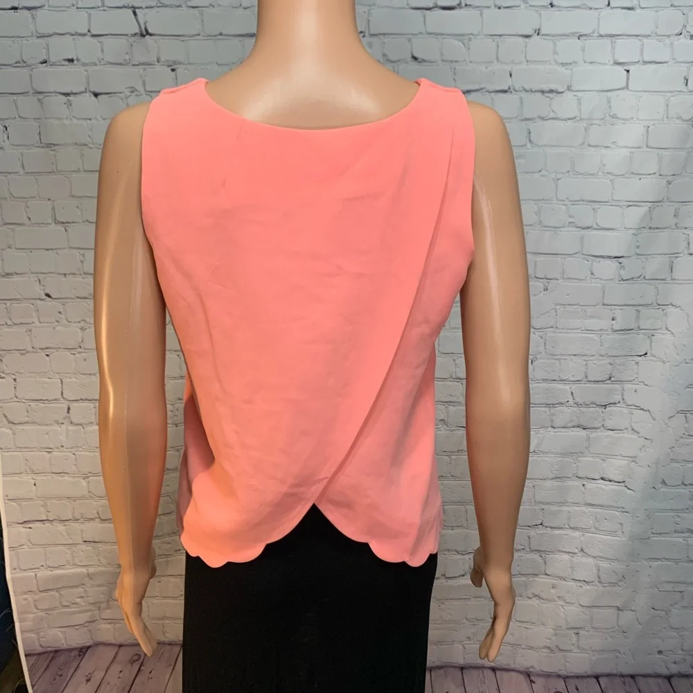 J. Crew coral blouse with back detail size XXS scalloped blouse top